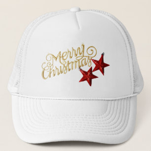 Gemütlicher Weihnachtspullover mit Weihnachtsmann- Truckerkappe