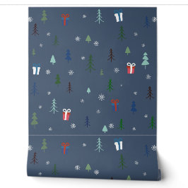 Gemütlicher Weihnachtsschneewald Tapete