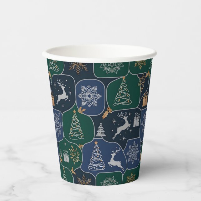 Gemütlicher Weihnachtszauber Pappbecher (Vorderseite)