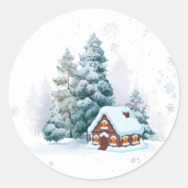 Gemütlicher Winter Cottage Aufkleber