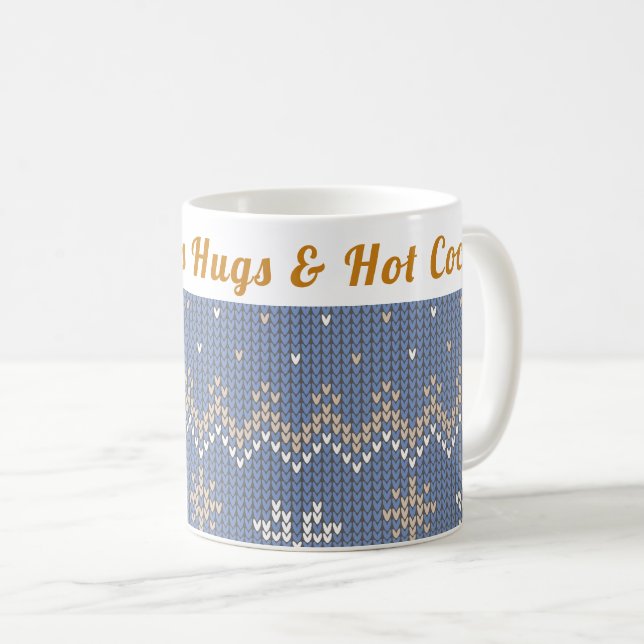Gemütlicher Winter | Hugs & Hot Cocoa Kaffeetasse (VorderseiteRechts)