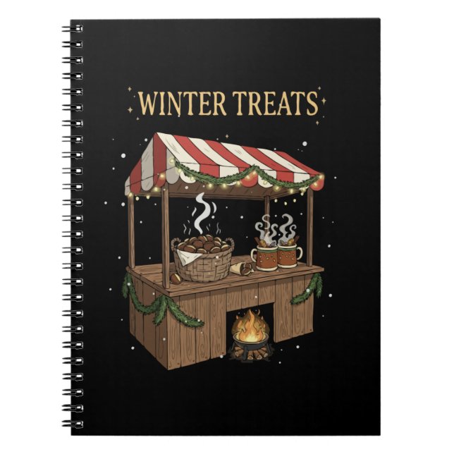 Gemütlicher Winter Leckereien Weihnachtsmarkt Stal Notizblock (Vorderseite)