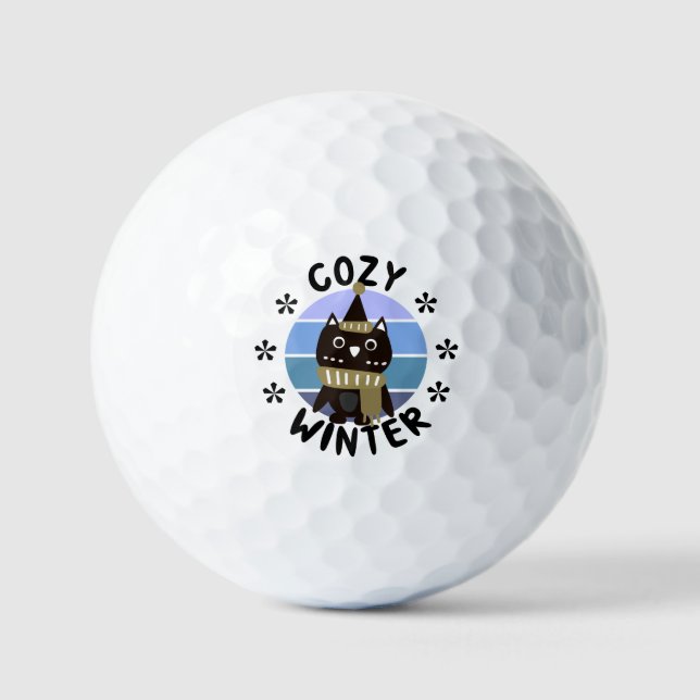 Gemütlicher Winter, Niedliche Eule Golfball (Vorderseite)
