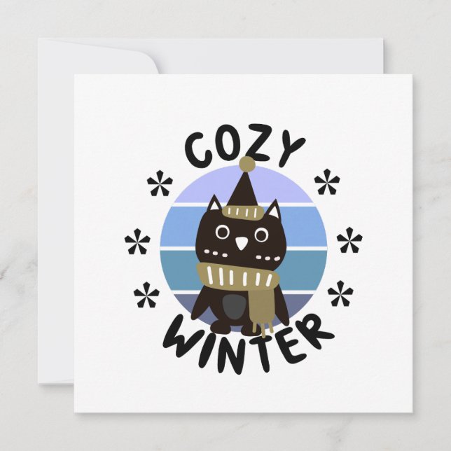 Gemütlicher Winter, Niedliche Eule Karte (Vorderseite)