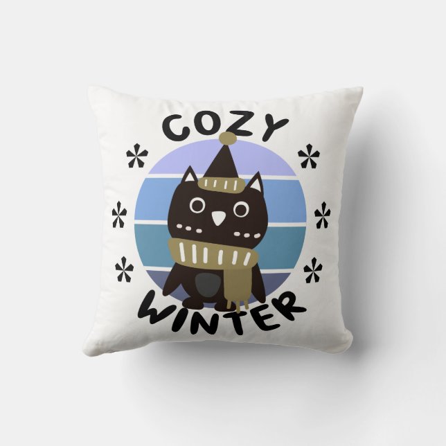Gemütlicher Winter, Niedliche Eule Kissen (Rückseite)