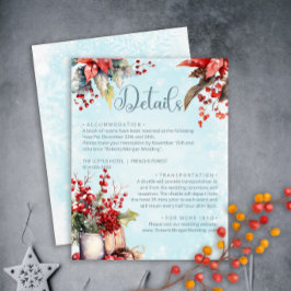 Gemütlicher Winter-Rowan-Beerenstrauß Hochzeitsdet Begleitkarte