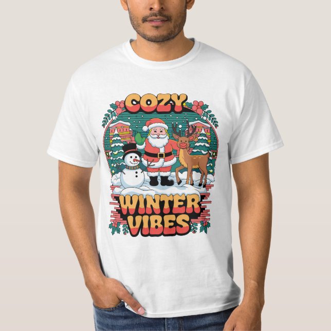 Gemütlicher Winter Vibes Unisex T - Shirt, Holiday T-Shirt (Vorderseite)