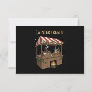 Gemütlicher Wintermarktstand mit Weihnachtsleckere Dankeskarte