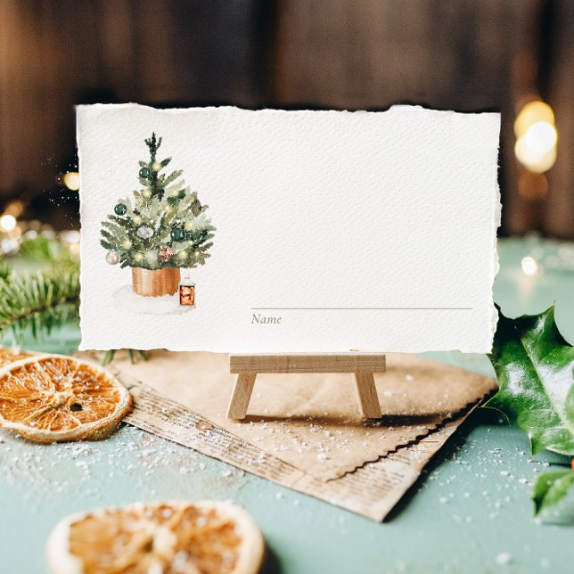 Gemütlicher Winterweihnachtsfest Platzkarte (Von Creator hochgeladen)