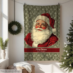 Gemütliches altes Santa Claus Holiday Throw Blanke Fleecedecke