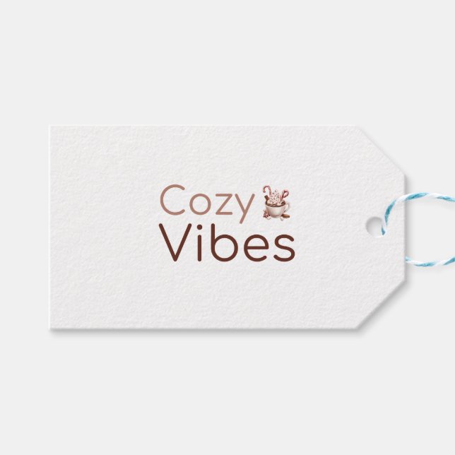 Gemütliches Ambiente, warmes Urlaubsdesign Geschenkanhänger (Vorderseite (Horizontal))