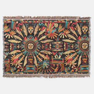 Gemütliches Aquamarines "Aztec Dream" Weiches Flee Decke