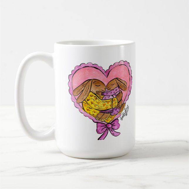 Gemütliches Baby-Duschbad Mutter und Tochter-Tasse Kaffeetasse (Links)