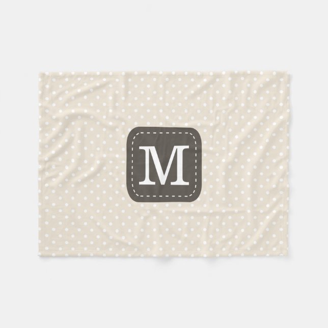 Gemütliches Beige Polka Dochtmuster mit individuel Fleecedecke (Vorderseite (Horizontal))