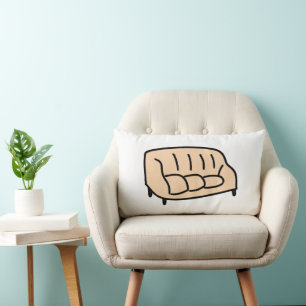 Gemütliches Beiges Sofa Einweihungsgeschenk Lendenkissen