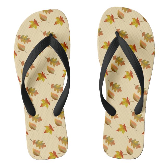 Gemütliches Blätter aus Herbstapel Blätter aus Eic Flip Flops (Fußbett)