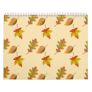 Gemütliches Blätter aus Herbstapel Blätter aus Eic Kalender