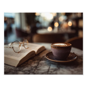 Gemütliches Buchcafe Kaffee Lesemoment Fotodruck