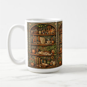 Gemütliches Bücherregal Bücher Künstlerbedarf Kaff Kaffeetasse