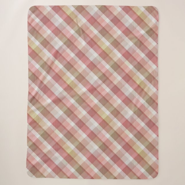 Gemütliches buntes Tartan Sherpa Blanket Sherpadecke (Vorderseite)