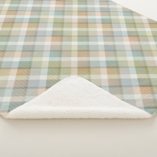 Gemütliches buntes Tartan Sherpa Blanket Sherpadecke