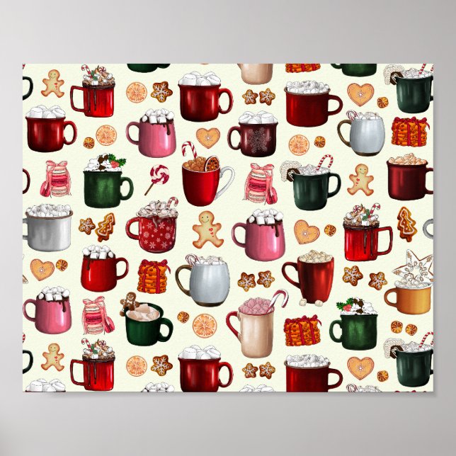 Gemütliches Cabin Hot Cocoa und Winter Leckereien Poster (Vorne)