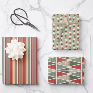 Gemütliches Cabin Weihnachten Set 3 Geschenkpapier Set