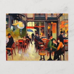 Gemütliches Café in Paris Postkarte