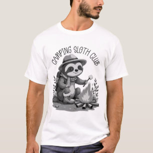 Gemütliches Camping Sloth Roasting Marshmallow Abe T-Shirt