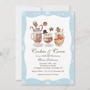 Gemütliches Cocoa und Cookies Winterbaby-Dusche Einladung