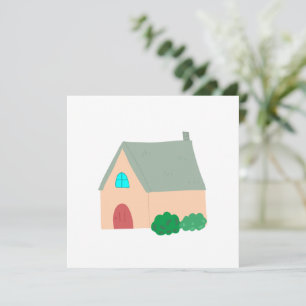 Gemütliches Cottage Mit Roter Tür Heim Geschenk Einladung