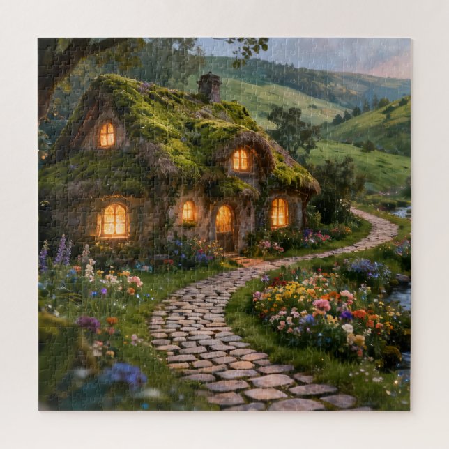 Gemütliches Cottage-Pfad-Puzzle (Vertikal)