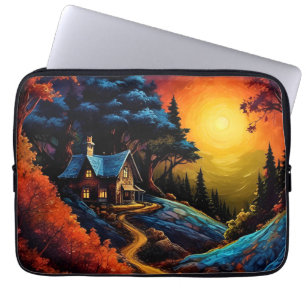 Gemütliches Cottage zu Weihnachten unter einem str Laptopschutzhülle