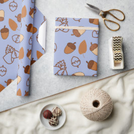 Gemütliches Fall Hazelnut Nahtloses Wrapping Papie Geschenkpapier