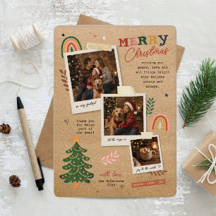 Gemütliches Familienalbum Weihnachtsfoto Feiertagskarte