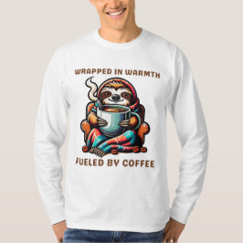 Gemütliches Faultier mit Kaffee-Tasse in Blankenla T-Shirt