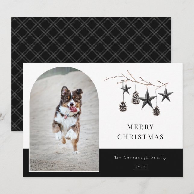 Gemütliches Foto mit Arch-Rahmen Feiertagskarte (Vorne/Hinten)