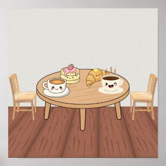 Gemütliches Frühstückscafé Poster | Kaffee, Pfannk