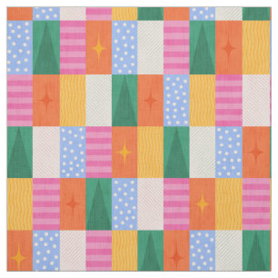 Gemütliches geometrisches Patchwork für den Winter Stoff