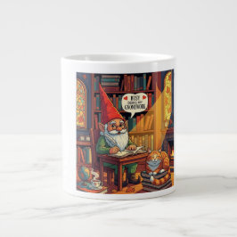 Gemütliches Gnome mit seinem Gnomework Jumbo-Tasse