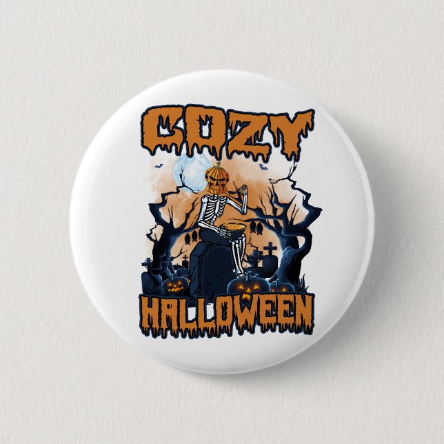 Gemütliches Halloween Button (Vorderseite)