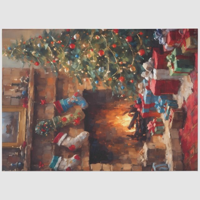 Gemütliches Hearth & Holiday Glühen Weihnachtsdeko Seidenpapier (Vorderseite)