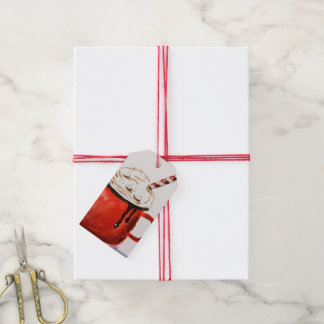 Gemütliches heißes Kokosgeschenk Geschenkanhänger