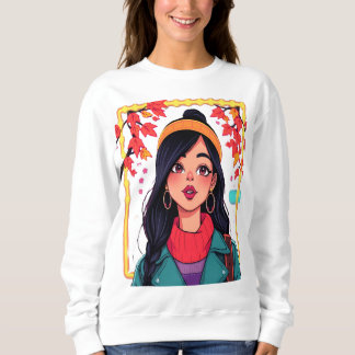 Gemütliches Herbst-Aesthetic-Mädchen-Kunst-Sweatsh Sweatshirt