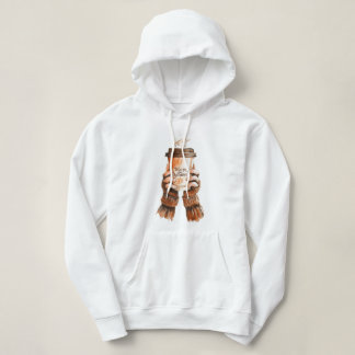 Gemütliches Herbst-Coffee-Mädchen-Aquarell Hoodie