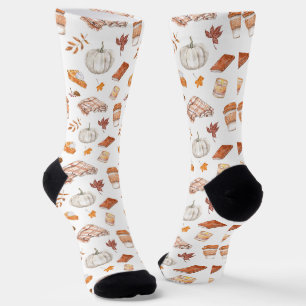 Gemütliches Herbst Essentials Wasserfarben Muster Socken