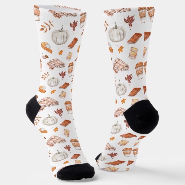 Gemütliches Herbst Essentials Wasserfarben Muster Socken (Gewinkelt)