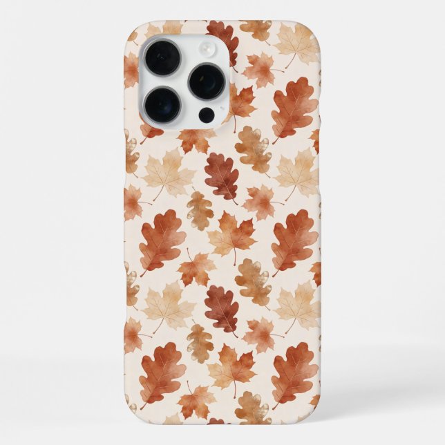 Gemütliches Herbstblattmuster iPhone 16 Pro Max Hülle (Rückseite)