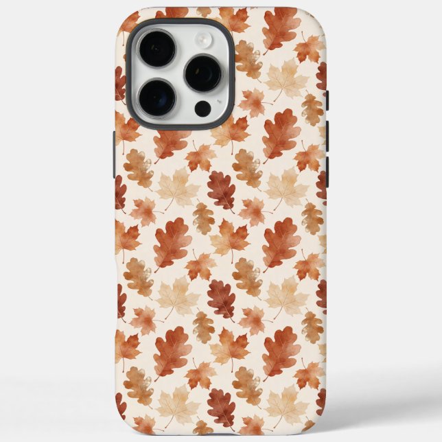 Gemütliches Herbstblattmuster iPhone 16 Pro Max Hülle (Rückseite)