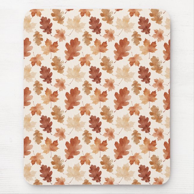 Gemütliches Herbstblattmuster Mousepad (Vorne)
